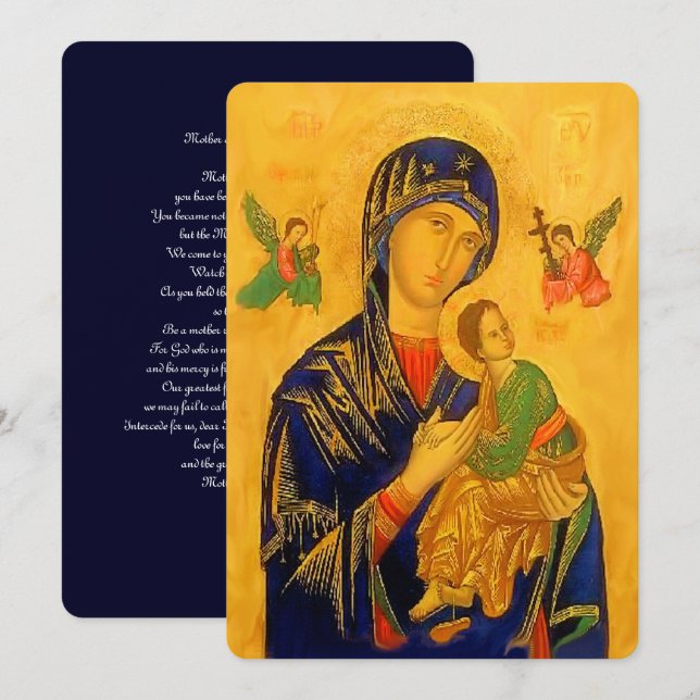 Nossa Mãe Perpétua Ajuda com Oração (Frente/Verso)