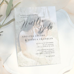Nossa Noiva Caligrafia Moderna Convite de Casament