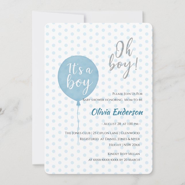 Nossa! O bebê balão está para chegar Convite (Frente)