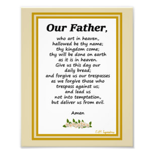 Nossa Padre Prayer Matthew 6:9-13 Foto