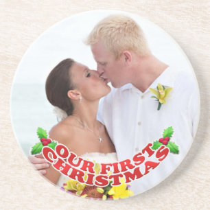 Nossa Primeira Porta copos de Casal de Natal