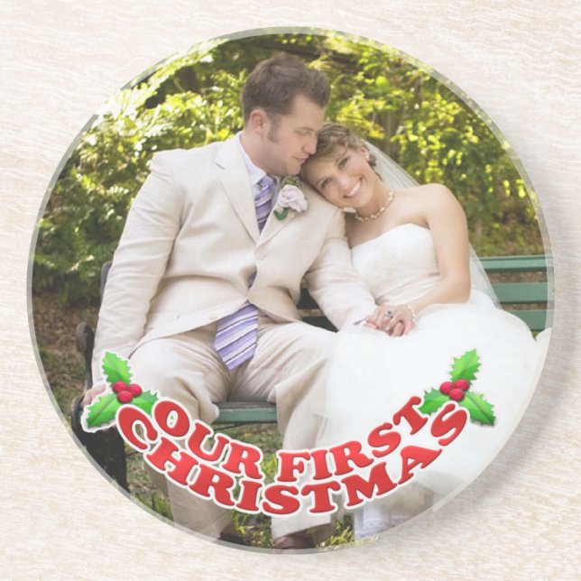 Nossa Primeira Porta copos de Natal (Frente)