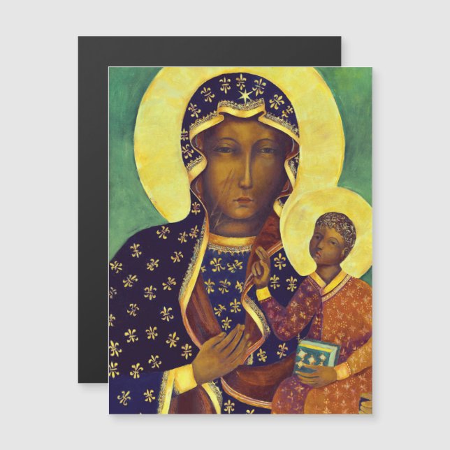 Nossa senhora de Czestochowa Black Madonna Polônia (Frente/Verso)