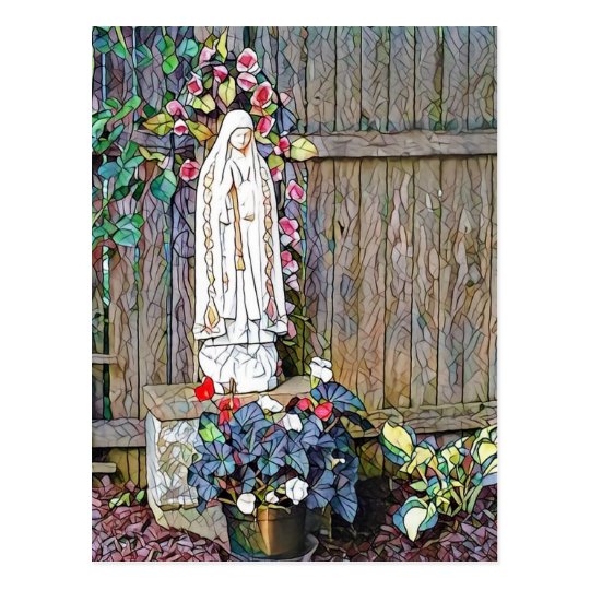 Nossa senhora de Fatima w floresce pela cerca Cartão Postal