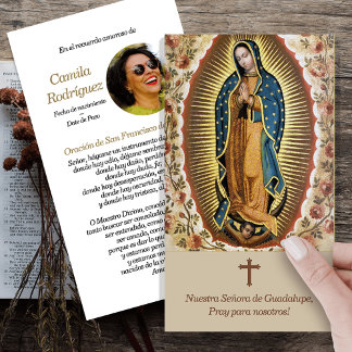 Nossa Senhora de Guadalupe 5 Cartões de Oração Esp