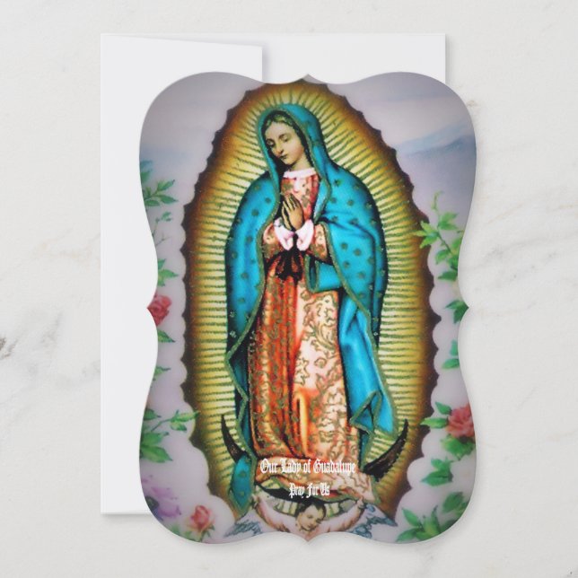 Nossa Senhora de Guadalupe Floral com Oração (Frente)
