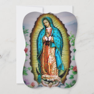 Nossa Senhora de Guadalupe Floral com Oração