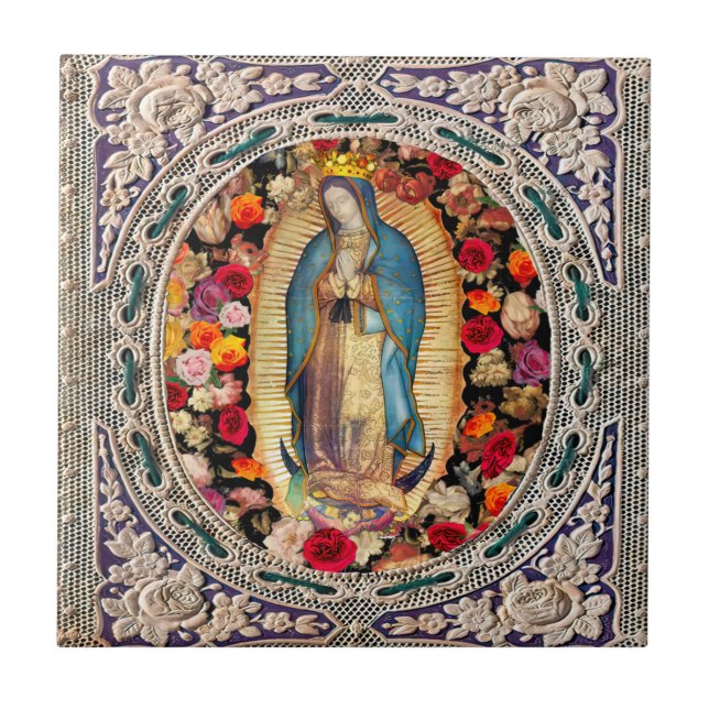 Nossa Senhora de Guadalupe Virgem Maria Lace Catól (Frente)