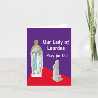 Nossa Senhora de Lourdes Folheou Cartão de Saudaçã