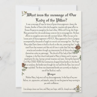 Nossa Senhora do Cartão de Oração do Pilar