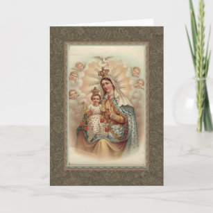 Nossa Senhora do Monte Carmel Bebê Jesus Cartão Es