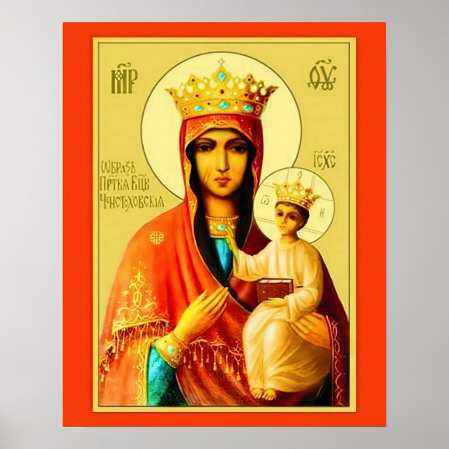 Nossa Senhora Virgem Mary Czestochowa Poster B (Frente)
