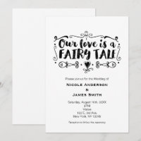 NOSSO AMOR É UM CONTOS DE FADAS Convite de Casamen