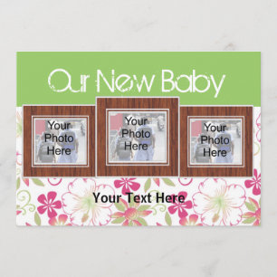 Nosso bebê novo, cartão feito sob encomenda do