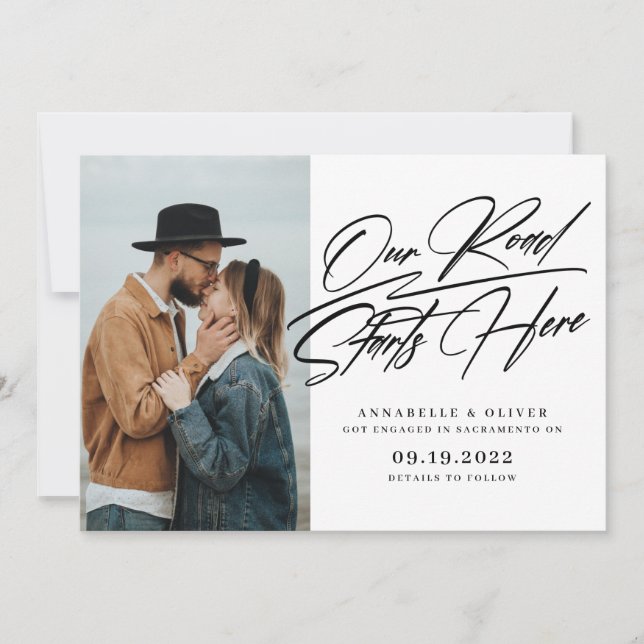 Nosso Caminho Começa Aqui | Anúncio de Noivado com (Frente)