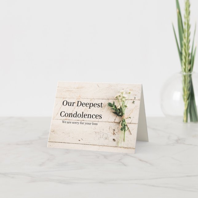 Nosso Cartão de Condolências Mais Profundo (Frente)
