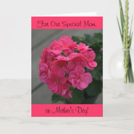 Nosso Cartão do Dia das Mães Rosa Gerânio Especial