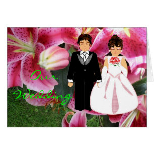 "Nosso Casamento da primavera" Cartão Rosa