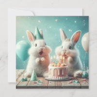 Nosso coelhinho engraçado, convite de aniversário