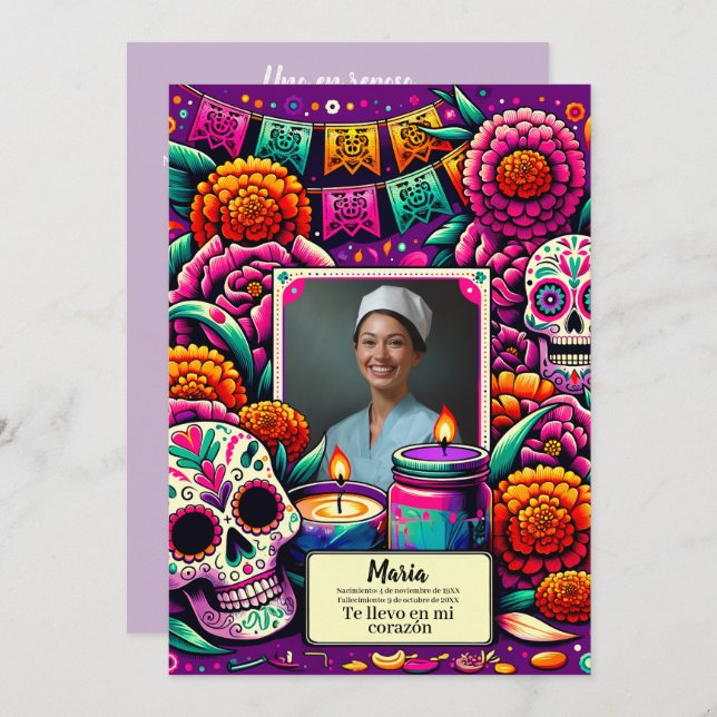 Nosso convite à Senhora de Guadalupe Prayer (Frente/Verso)