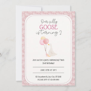 Nosso convite de aniversário de Goose Bobo