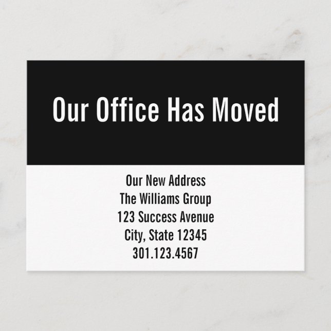 Nosso Escritório Mudou O Cartão-Postal Do Anúncio (Frente)