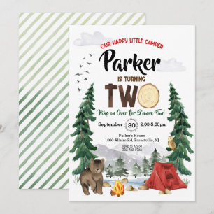 Nosso Feliz Camper é o Convite de Dois Aniversár