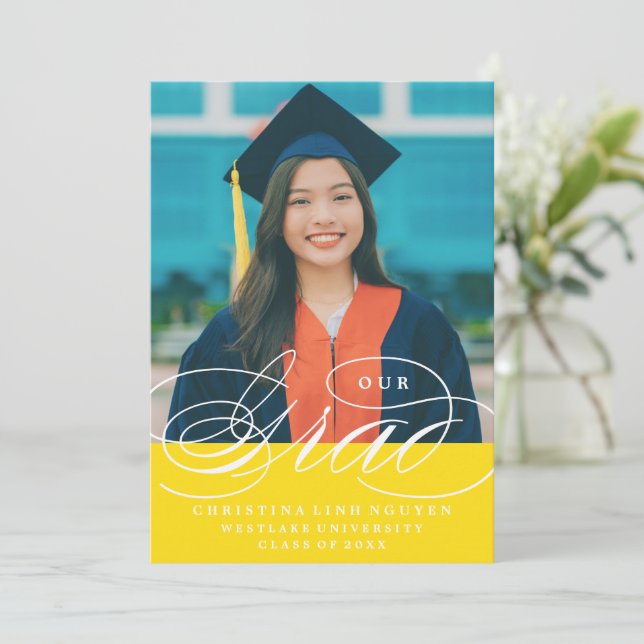 NOSSO GRAD DE ROTEIRO ELEGANTE | CONVITE DE FORMAT (Em pé/Frente)