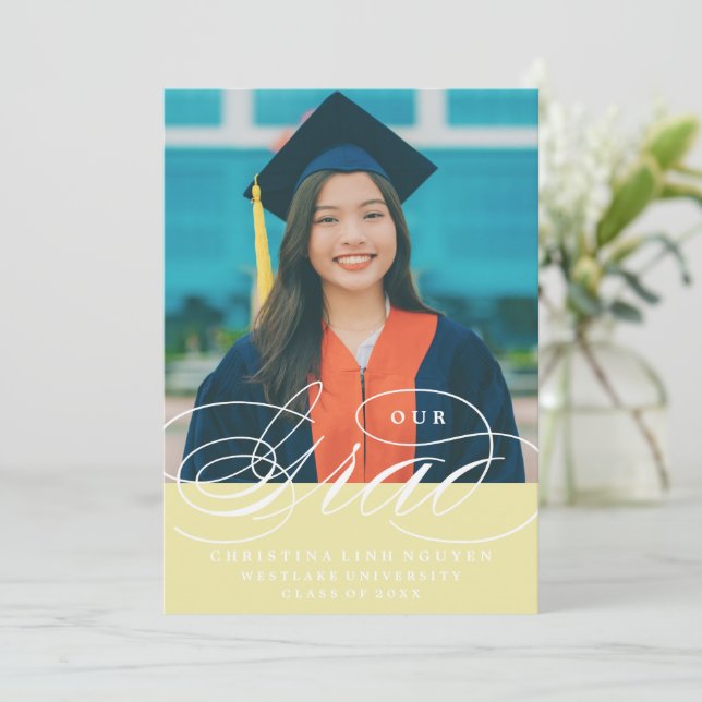 NOSSO GRAD DE ROTEIRO ELEGANTE | CONVITE DE GRADUA (Em pé/Frente)