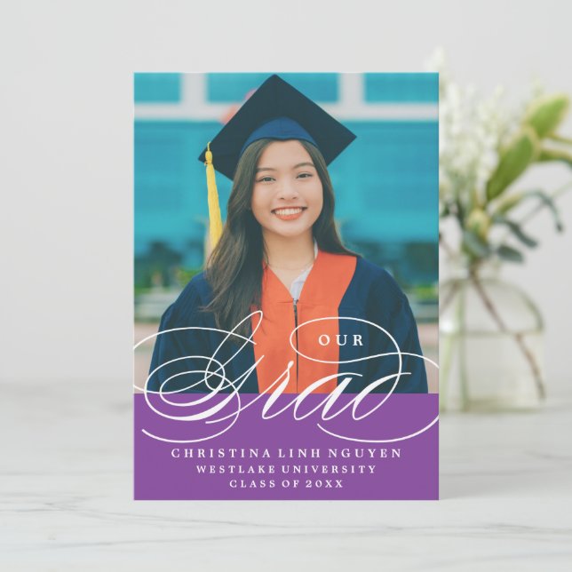 NOSSO GRAD DE ROTEIRO ELEGANTE | CONVITE DE GRADUA (Em pé/Frente)