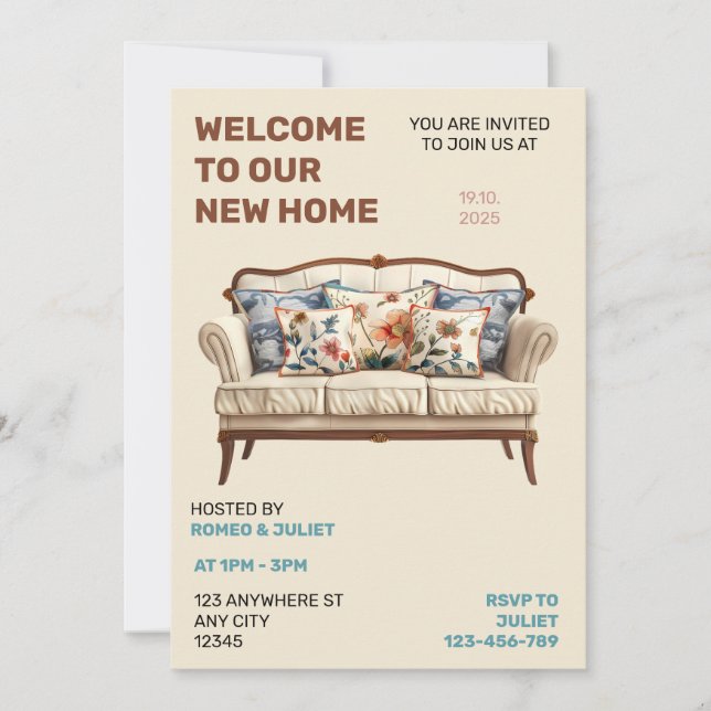 Nosso novo Convite de festas doméstico (Frente)