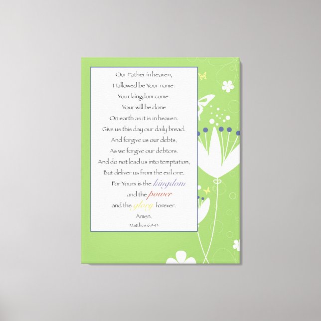 Nosso Pai no Céu, Canvas 11 x 14 (Frente)