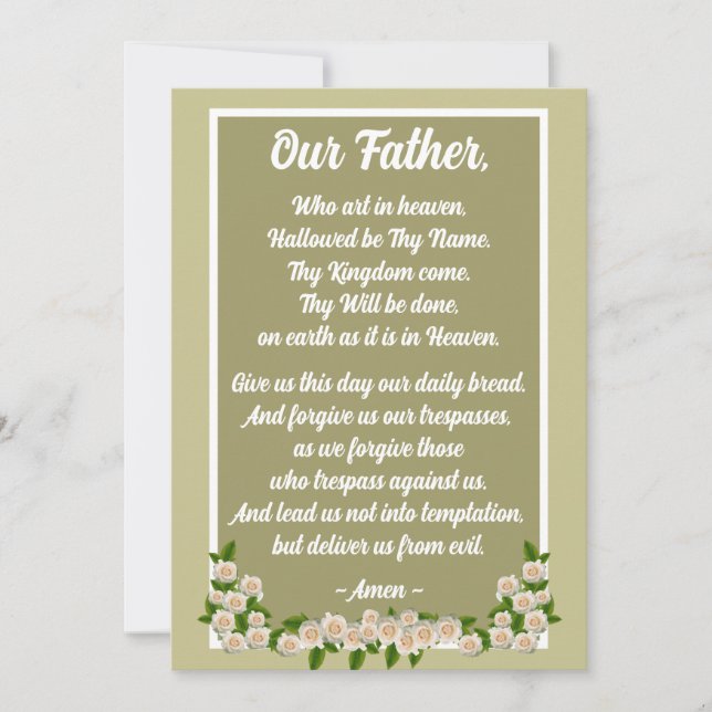 Nosso Pai Orador Matthew 6:9-13 Cartão Dourado (Frente)