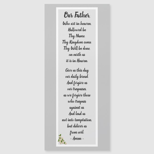 Nosso Pai Orador Matthew 6:9-13 Cartão Magnético (Frente)