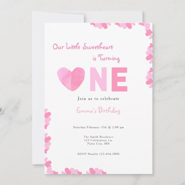 Nosso Pequeno Amor Primeiro Convite De Aniversário (Frente)