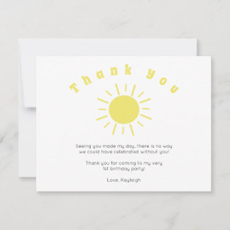 Nosso Pequeno Aniversário De Sol Obrigado Cartões