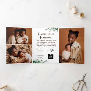 "Nosso pequeno" cartão trifold personalizável de n