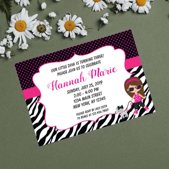 Nosso Pequeno Convite De Aniversário De Diva (Criador carregado)