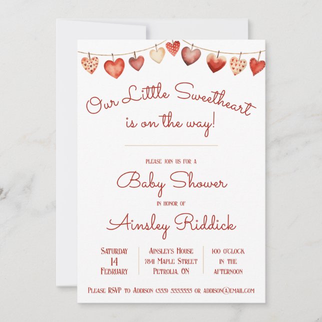 Nosso Pequeno Convite De Chá de fraldas (Frente)