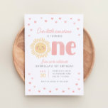 Nosso pequeno convite para primeiro aniversario de<br><div class="desc">Celebre a sua primeiro aniversario com este adorável convite,  com um sol amarelo feliz com detalhes amarelos e cor-de-rosa.</div>