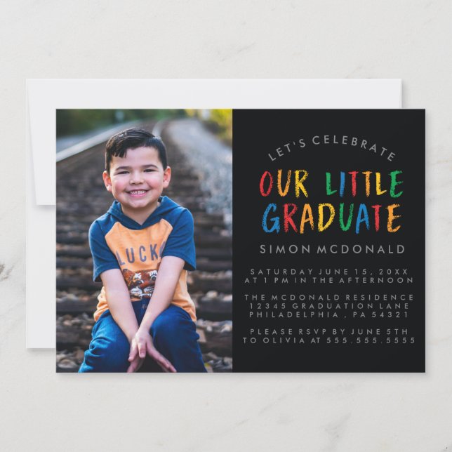 NOSSO PEQUENO GRADUADO | CONVITE DE FESTA DE FORMA (Frente)
