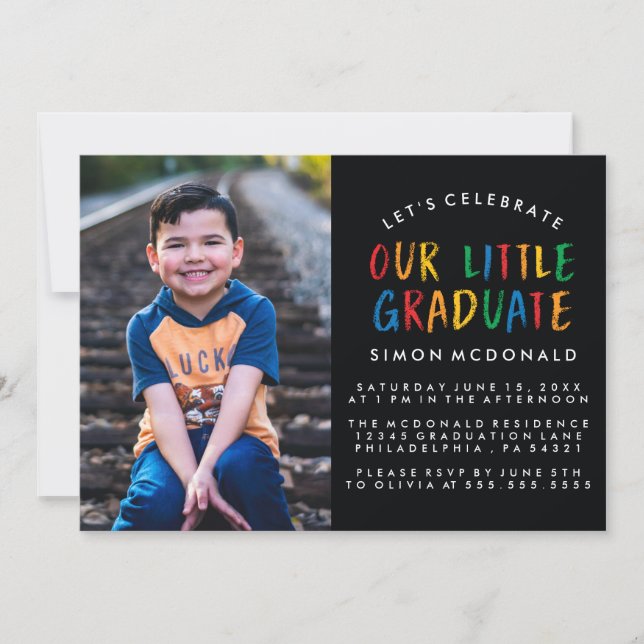 NOSSO PEQUENO GRADUADO | CONVITE DE FESTA DE FORMA (Frente)