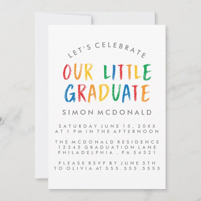 NOSSO PEQUENO GRADUADO | CONVITE DE FESTA DE FORMA (Frente)