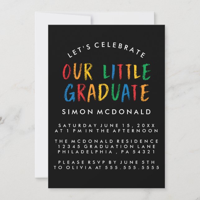 NOSSO PEQUENO GRADUADO | CONVITE DE FESTA DE FORMA (Frente)