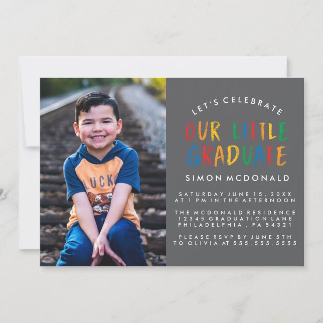NOSSO PEQUENO GRADUADO | CONVITE DE FESTA DE FORMA (Frente)