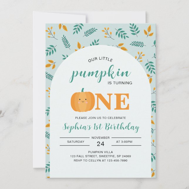 Nosso Pequeno primeiro aniversario De Abóbora (Frente)