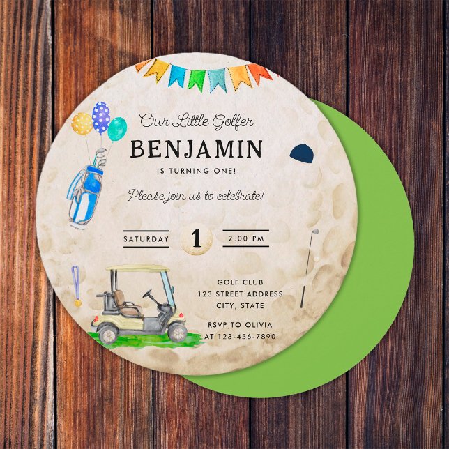 Nosso Pequeno primeiro aniversario de Golfe Verde (Front and Back)