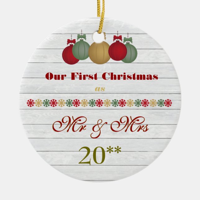 Nosso primeiro do Natal ornamento retro junto (Frente)