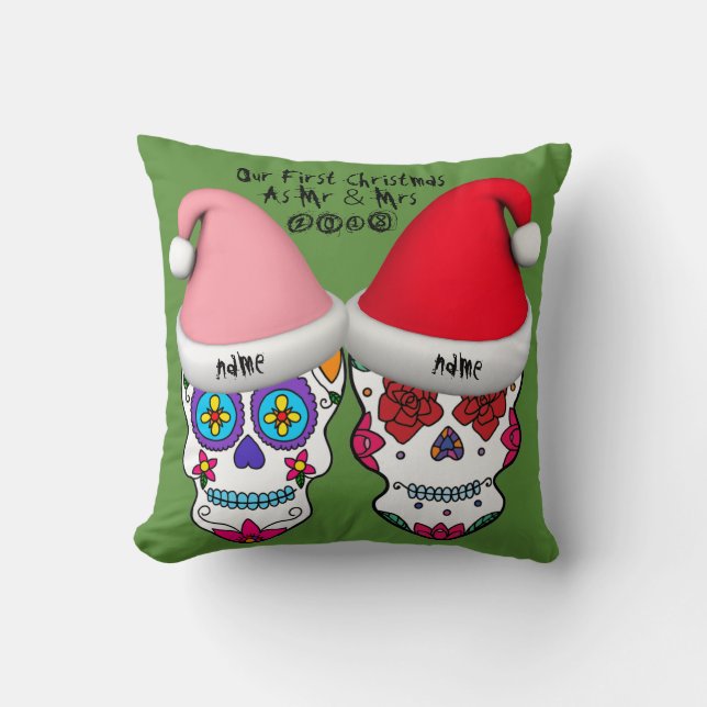 Nosso Primeiro Natal Almofada de Açúcar Personaliz (Frente)
