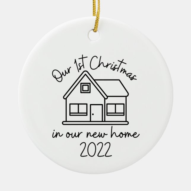 Nosso Primeiro Natal em Nosso Novo Ornamento Domés (Frente)